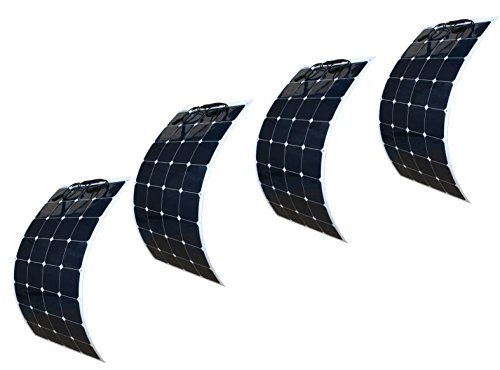 (4 pcs) WindyNation 100W 100 Watt 12V Bendable Flexible Solar Panel Battery Charger w/ Power Sunpower Cells for RV, Boat, Cabin, Off-Grid