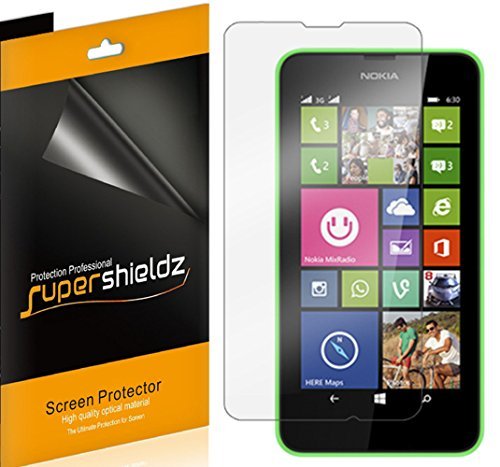 [6-Pack] Supershieldz- Anti-Bubble High Definition Clear Screen Protector For Nokia Lumia 635 / Lumia 630 + Lifetime Replacements Warranty [6-PACK] - Retail Packaging