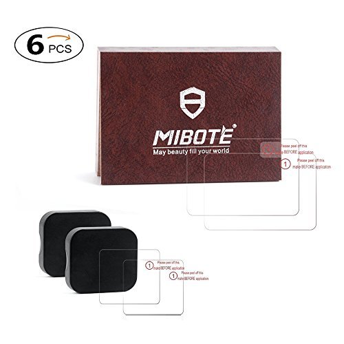 [6 Pack] Tempered-Glass Screen Protector for GoPro Hero 5 Black (2-Pack) & Lens protector (2-Pack) & Lens Cap Cover (2-Pack) By Mibote