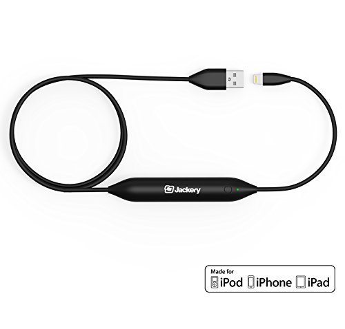 [Apple MFI Certified] Jackery Jewel Lightning Power Cable with Built-In Compact External Portable Charger, Cable & Battery Combo for Your iPhones, iPod Nano and AirPods (2016 iF Award Winner)