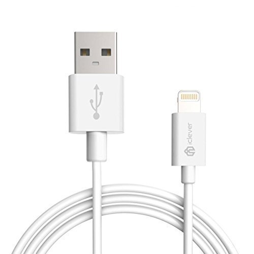 [Apple MFi Certified] iClever BoostLink 3.3ft / 1m Premuim Lightning to USB Cable with Ultra Compact Connector Head for iPhone, iPad and iPod, White