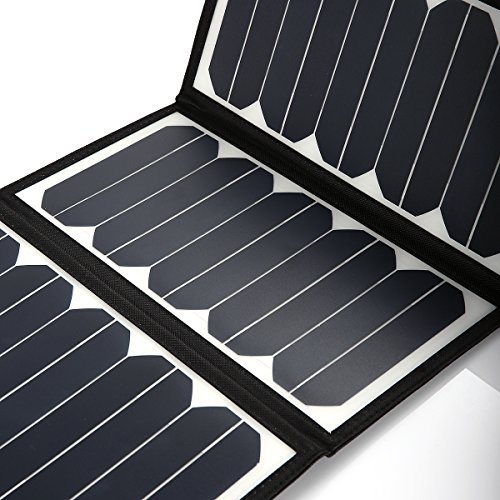 [High Efficiency] Poweradd 60W Solar Charger (5V USB + 18V DC) Portable Foldable Solar Panel Charger for Apple Samsung GPS Gopro Acer Asus Dell HP Toshiba Lenovo Notebooks Laptops and More