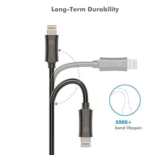 [Metal iPhone Charger] iClever BoostLink iPhone Charger Cable/Apple MFi Certified Cable , 3.3ft Metal Braided Lightning to USB Cable for iPhone 7 / 6s / 6s Plus / 6 / 5s / 5, iPad Air / Mini / Pro