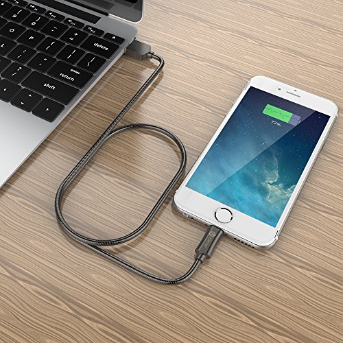 [Metal iPhone Charger] iClever BoostLink iPhone Charger Cable/Apple MFi Certified Cable , 3.3ft Metal Braided Lightning to USB Cable for iPhone 7 / 6s / 6s Plus / 6 / 5s / 5, iPad Air / Mini / Pro