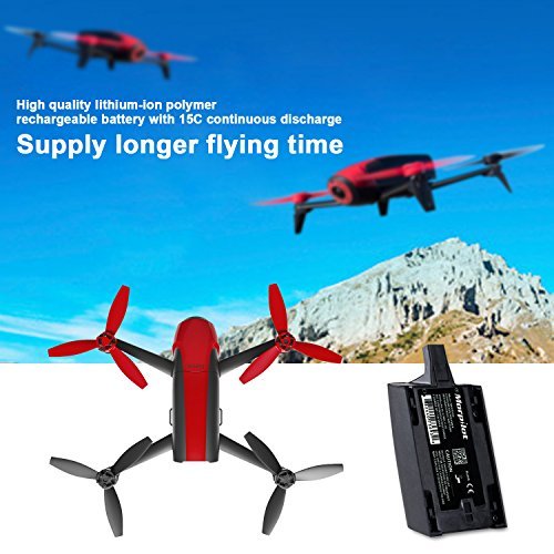 [Upgrade] 2 Pcs Morpilot 1700mAh 11.1V High Capacity Rechargeable Battery Pack Replacement Extended flight times for Parrot Bebop Drone 1.0 Quadcopter Parts