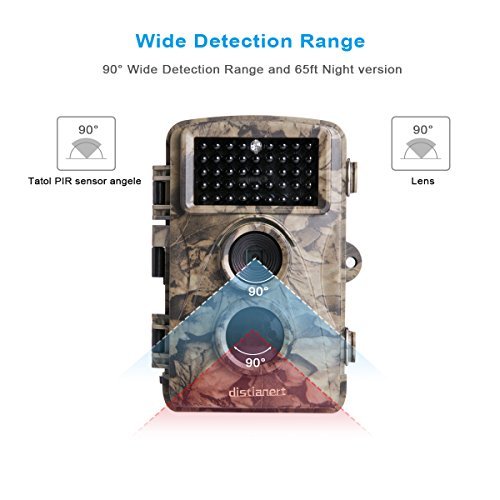 [Upgraded] Distianert 12MP 720P Game Camera Trail Camera Infrared No Glow Night Vision 65ft Waterproof IP56 with 44pcs 940nm IR LEDs