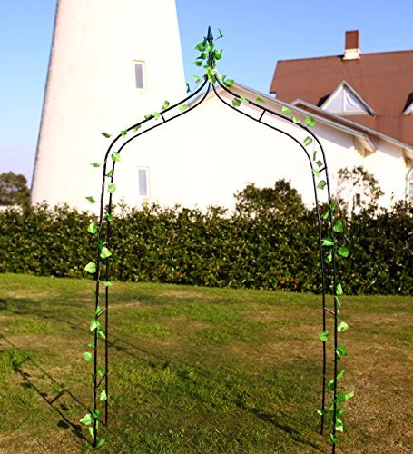 1.Go Gothic Steel Garden Arch, 8'3" High x 4'5" Wide, Garden Arbor for Various Climbing Plant, Outdoor Garden Lawn Backyard