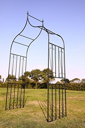 1.Go Gothic Steel Garden Arch, 8'8" High x 4'5" Wide, Garden Arbor for Various Climbing Plant, Outdoor Garden Lawn Backyard