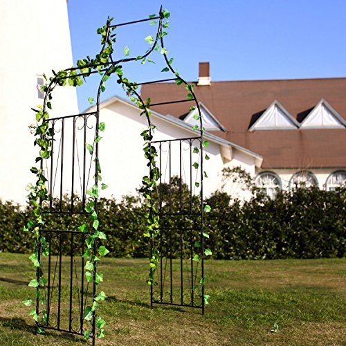 1.Go Gothic Steel Garden Arch, 8'8" High x 4'5" Wide, Garden Arbor for Various Climbing Plant, Outdoor Garden Lawn Backyard