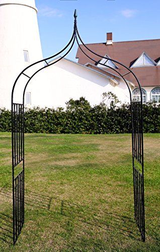 1.Go Gothic Steel Garden Arch, 8'8" High x 4'5" Wide, Garden Arbor for Various Climbing Plant, Outdoor Garden Lawn Backyard