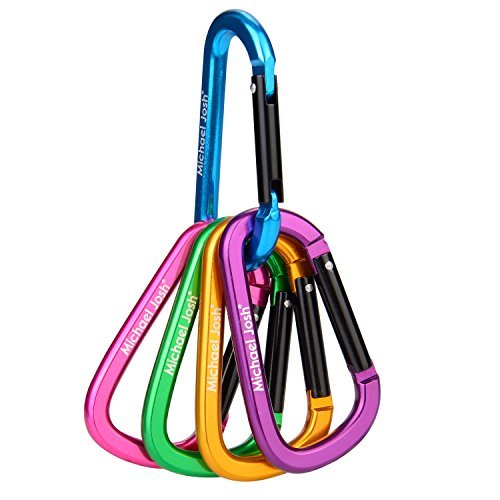 10PCS 3"/8CM Aluminum Carabiner Clips,Premium Durable D-Ring Caribeaner with Keyring for Home RV Camping Fishing Hiking Traveling Backpack and Keychain