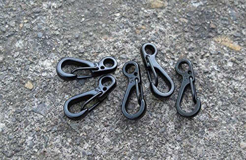 12pcs/Lot Black Mini SF Carabiners Spring Backpack Clasps EDC Keychain Carabiner for Climbing Camping Bottle Hooks Paracord Tactical Survival Gear by Ontrip®