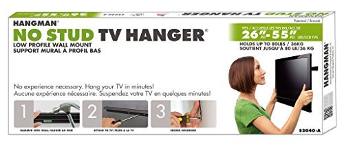 2 Pack Kit | Hangman Products - No Stud TV Hanger | Mount TVs up to 55-Inch (S2040A)