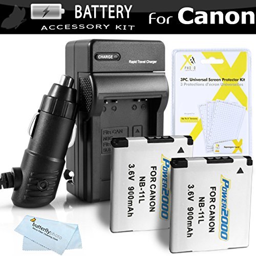 2 Pack Replacement NB-11L Battery And Charger Kit For Canon Powershot ELPH 180, ELPH 190 IS, ELPH 150 IS, 170 IS, ELPH 340 HS, SX400 IS, ELPH 160, SX410 IS, SX420 IS, ELPH 350 HS, ELPH 360 HS Digital Camera