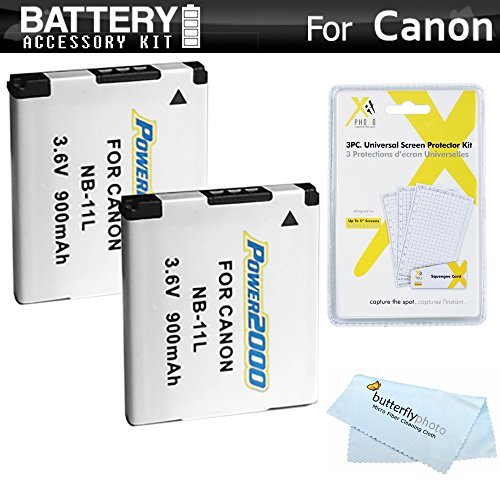 2 Pack Replacement NB-11L Battery Kit For Canon Powershot ELPH 180, ELPH 190 IS, ELPH 150 IS, ELPH 170 IS, ELPH 160, SX410 IS, SX400 IS, SX420 IS, ELPH 340 HS, ELPH 350 HS, ELPH 360 HS Digital Camera