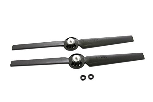 2 Pack Yuneec Black Propeller Sets / Rotor Blades A and B (YUNQ4K115A) (YUNQ4K115B), For Q500 4K, Q500, Q500+ Quadcopter, Clockwise and Counter-Clockwise Rotation