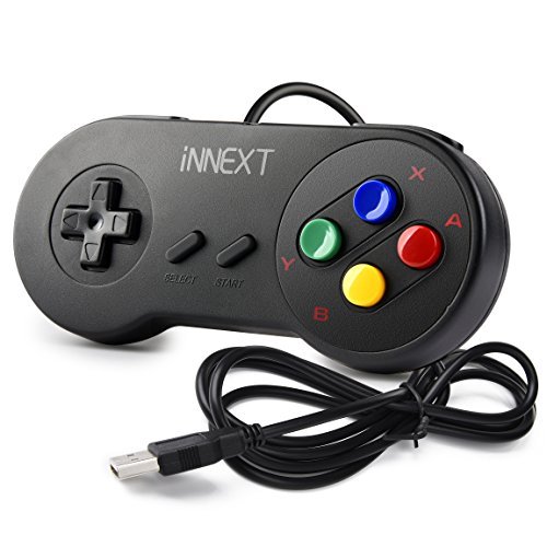 2 Pack iNNEXT SNES Retro USB Super Nintendo Controller Gamepad Joystick, USB PC Super Classic Controller Joypad Gamestick for Windows PC MAC Linux Raspberry Pi 3 Sega Genesis Higan