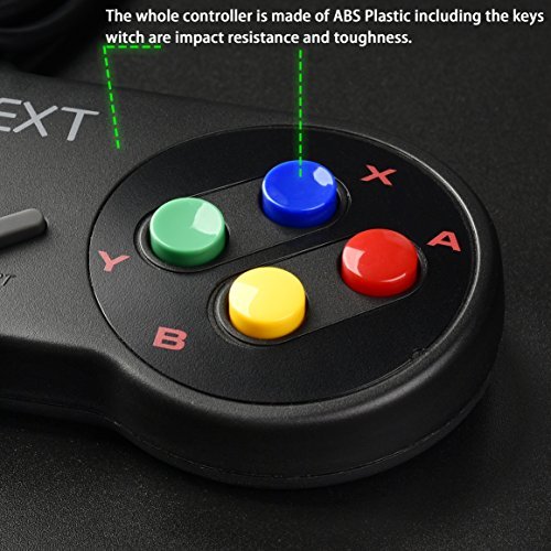 2 Pack iNNEXT SNES Retro USB Super Nintendo Controller Gamepad Joystick, USB PC Super Classic Controller Joypad Gamestick for Windows PC MAC Linux Raspberry Pi 3 Sega Genesis Higan