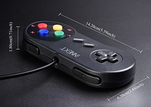 2 Pack iNNEXT SNES Retro USB Super Nintendo Controller Gamepad Joystick, USB PC Super Classic Controller Joypad Gamestick for Windows PC MAC Linux Raspberry Pi 3 Sega Genesis Higan