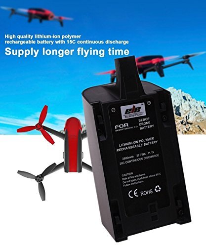 2 Pcs 2500mAh 11.1V High Capacity Upgrade Rechargeable Battery Pack Replacement Extended flight times for Parrot Bebop Drone 3.0 Quadcopter Parts