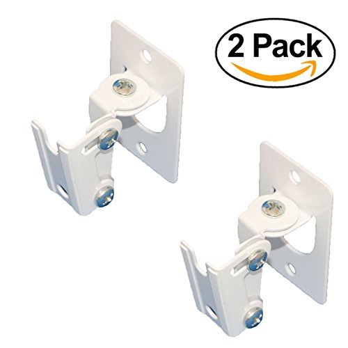 2 x SONOS PLAY 1 Wall Mount, Twin Pack, Adjustable Swivel & Tilt Mechanism, 2 Brackets For Play:1 Speaker with Mounting Accessories, White, Designed In the UK by Soundbass