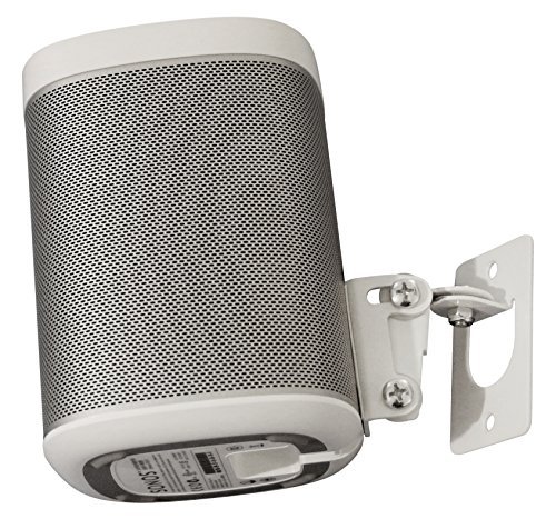 2 x SONOS PLAY 1 Wall Mount, Twin Pack, Adjustable Swivel & Tilt Mechanism, 2 Brackets For Play:1 Speaker with Mounting Accessories, White, Designed In the UK by Soundbass