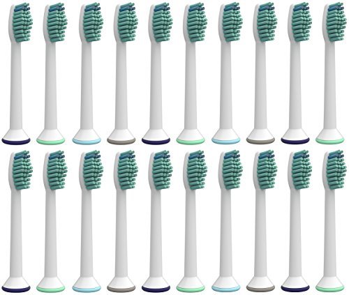 20 Philips Sonicare Compatible Toothbrush Heads Replacements HX6014 HX6013 ProResults fits DiamondClean, EasyClean, FlexCare, HealthyWhite, Hydroclean, Power Up, Plaque Control...