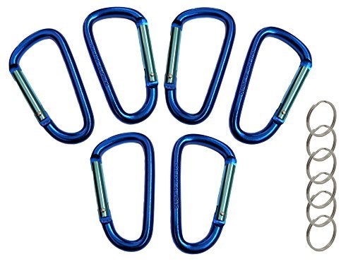 3" Aluminum Carabiner D Shape Buckle Pack, Keychain Clip, Spring Snap Key Chain Clip Hook Buckle