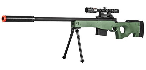 300 FPS - Airsoft Sniper Spring Rifle Gun with Scope and Laser (Green)