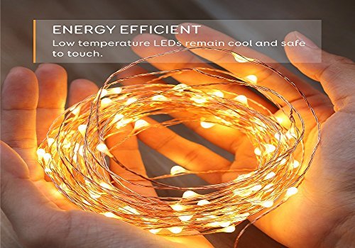 33 ft White LED Decorative Lights, Eufy Starlit String Light, Indoor and Outdoor , IP65 Water-Resistant, Decoration for Bedroom, Patio, Holiday, Wedding, and Party ( Copper Wire )