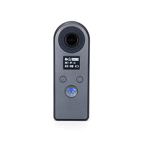 360 Degree VR High Resolution Camera with Dual Panoramic Lens, Spherical Wi-Fi Digital Video Camera for IOS,Android with OLED screen