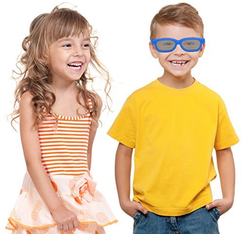 4 pairs - Childrens Passive 3D Glasses for Kids Genuine Ultimate 3D Heaven Sealed RealD Compatible Circular Polarized 3D Glasses for Passive 3D TV's Televisions from Vizio, Toshiba, LG, Philips and JVC and for use in Real-D Theaters