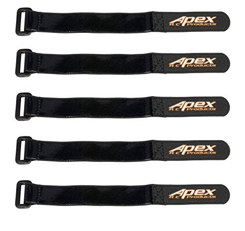 5 PACK 20mm x 200mm HD Rubberized Battery Straps Non-Slip - Apex RC Products #3030