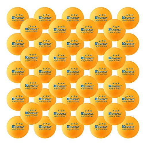 50-Pack KEVENZ 3-Star 40mm Orange Table Tennis Balls,Advanced Ping Pong Ball