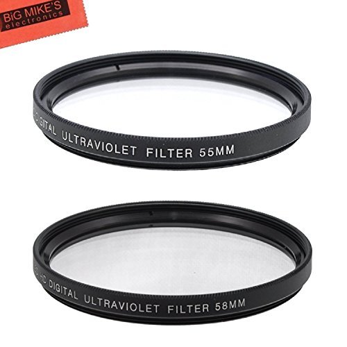 55mm and 58mm Multi-Coated UV Protective Filter for Nikon D5600, D3400 DSLR Camera with Nikon 18-55mm f/3.5-5.6G VR AF-P DX and Nikon 70-300mm f/4.5-6.3G ED
