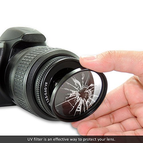 55mm and 58mm Multi-Coated UV Protective Filter for Nikon D5600, D3400 DSLR Camera with Nikon 18-55mm f/3.5-5.6G VR AF-P DX and Nikon 70-300mm f/4.5-6.3G ED