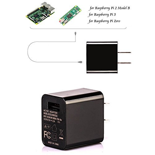 5V/2.5A Power Supply Charger Adapter + Micro USB Cable + Case Cover + Heatsinks for Raspberry Pi 3 Model B