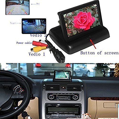 5inch TFT16:9 High definition panel LCD Monitor and waterproof car rear view camera assembly,backup rear view camera and LCD monitor parking system