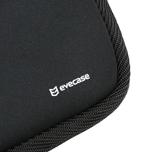 7 - 8 inch Tablet Sleeve, Evecase 7 ~ 8 inch Tablet Ultra-Portable Neoprene Zipper Carrying Sleeve Case Bag with Accessory Pocket - Black / Red