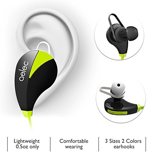 AELEC S35Headphones Wireless In-Ear Sports Earbuds Sweatproof Earphones Noise Cancelling Headsets with Mic for Running Jogging