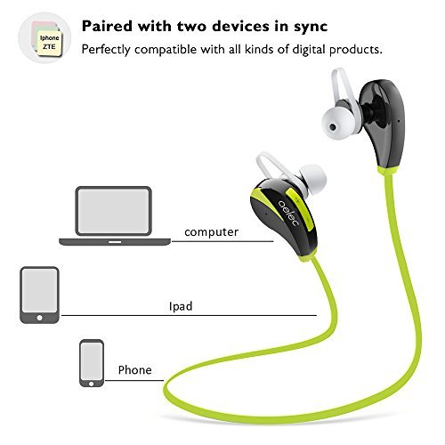 AELEC S35Headphones Wireless In-Ear Sports Earbuds Sweatproof Earphones Noise Cancelling Headsets with Mic for Running Jogging