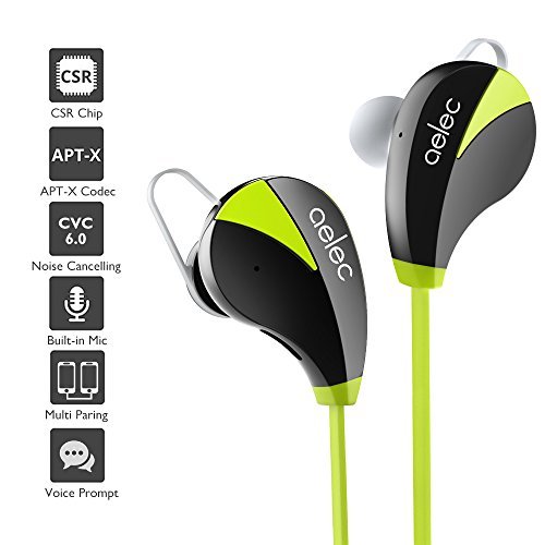 AELEC S35Headphones Wireless In-Ear Sports Earbuds Sweatproof Earphones Noise Cancelling Headsets with Mic for Running Jogging