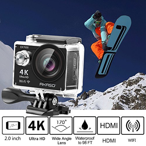 AKASO EK7000 4K WIFI Sports Action Camera Ultra HD Waterproof DV Camcorder 12MP 170 Degree Wide Angle