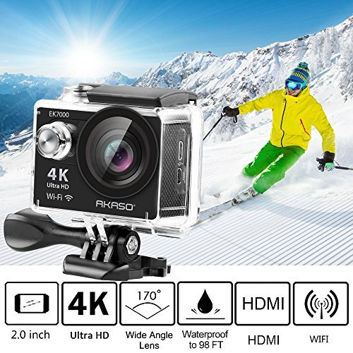 AKASO EK7000 4K WIFI Sports Action Camera Ultra HD Waterproof DV Camcorder 12MP 170 Degree Wide Angle