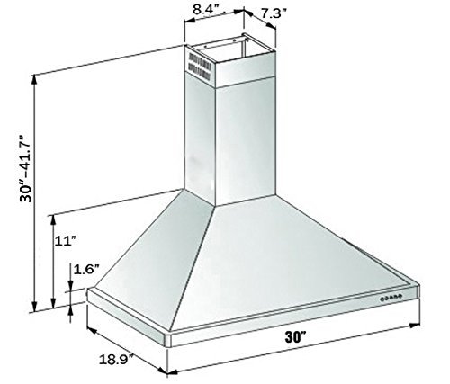 AKDY 30" Kitchen Wall Mount Stainless Steel Touch Panel Control Range Hood AZ63175S Stove Vents