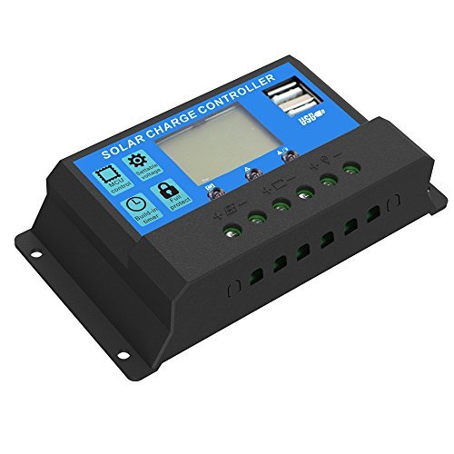 ALLPOWERS 20A Solar Charge Controller Solar Panel Battery Intelligent Regulator with USB Port Display 12V/24V