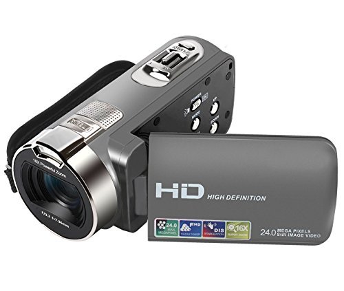 ANDEX Camera Camcorders, HD 1080P 24MP 16X Digital Zoom Video Camcorder with 2.7" LCD and 270 Degree Rotation Screen