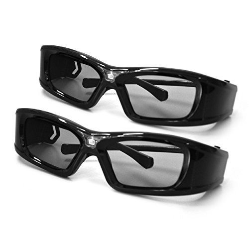 APEMAN 3D Glasses DLP Series Rechargeable Glasses Hi-Brightness/Hi-Contrast Compatible with All DLP 3D Projectors - 2PACK