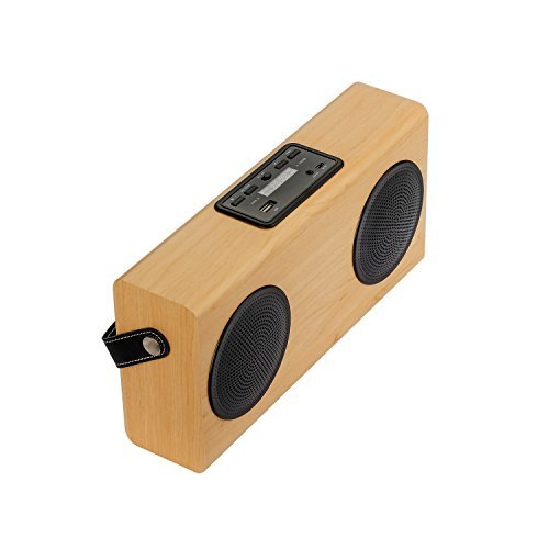 ARCHEER Portable Bluetooth Speaker, Wood Grain Wireless Home Bookshelf Speakers with Enhanced Bass and 4000mAh External Battery to Charge iPhone, Samsung and other Smart Phones