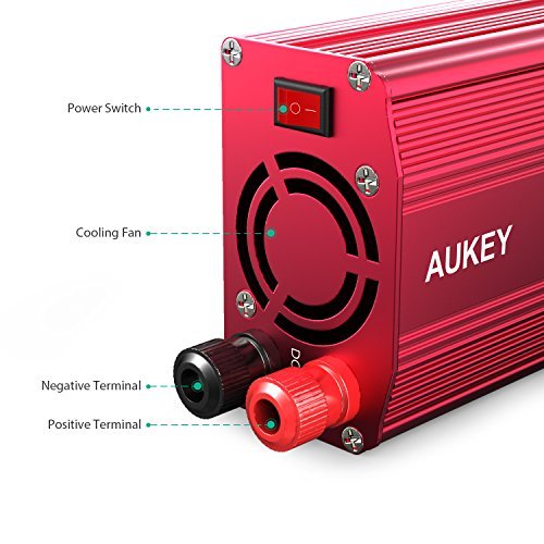 AUKEY 300W Power Inverter with Dual Outlets and Dual 2.4A USB Ports